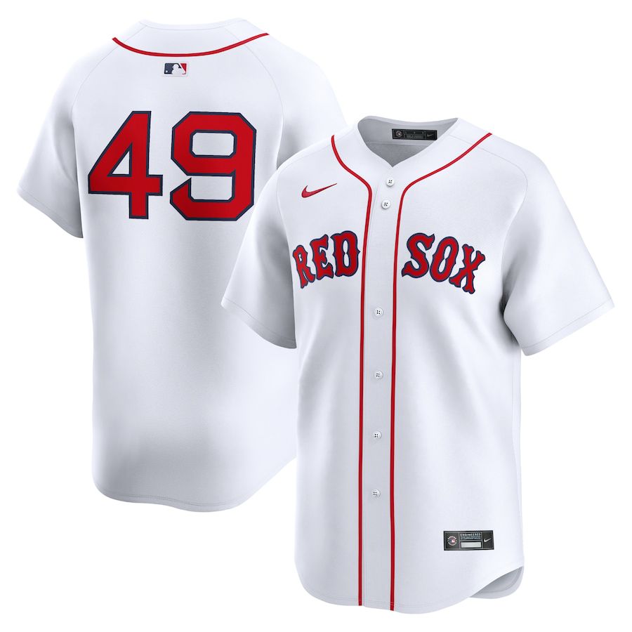 Men Boston Red Sox #49 Tim Wakefield Nike White Home Limited Player MLB Jersey-0